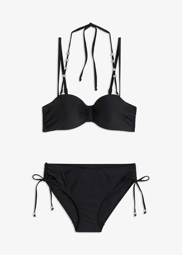Balkonetové bikiny (2dílná souprava), s dalším ramínkem za krk, bonprix