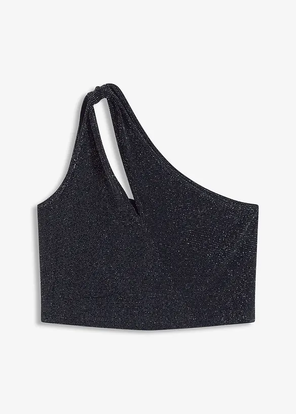 Top s jedním přetočeným ramínkem, bonprix