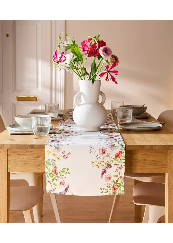 Běhoun na stůl s květinovým potiskem, bonprix