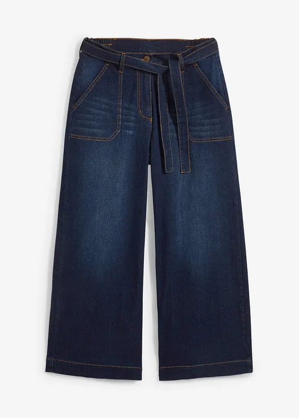 Zkrácené džíny Wide Leg, High Waist, pohodlný pas, bonprix