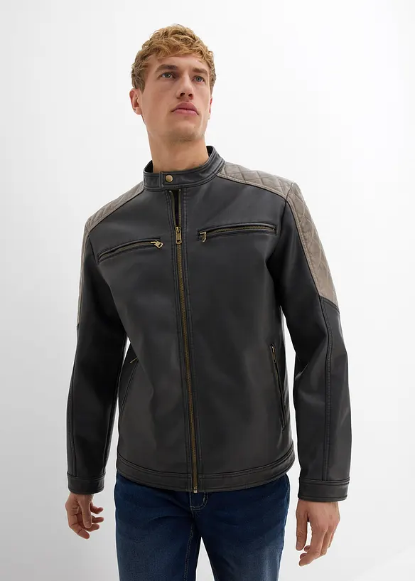 Bunda z umělé kůže v motorkářském stylu, bonprix