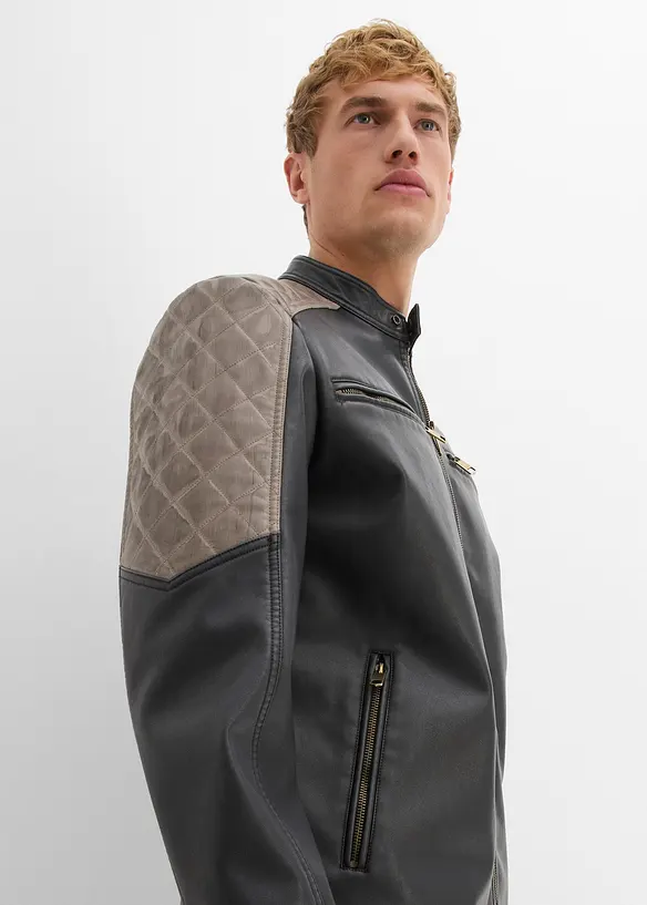 Bunda z umělé kůže v motorkářském stylu, bonprix