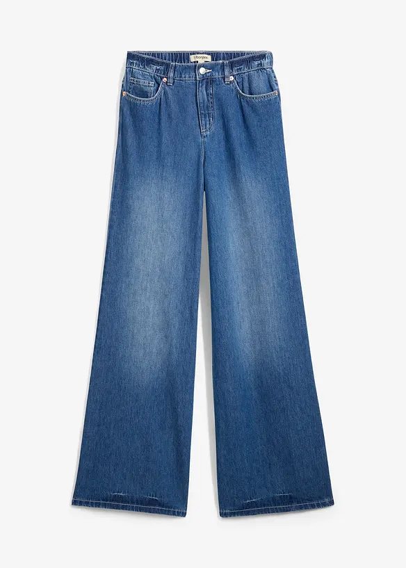 Džíny Wide Leg, High Waist, pohodlný pas, dlouhá délka, bonprix