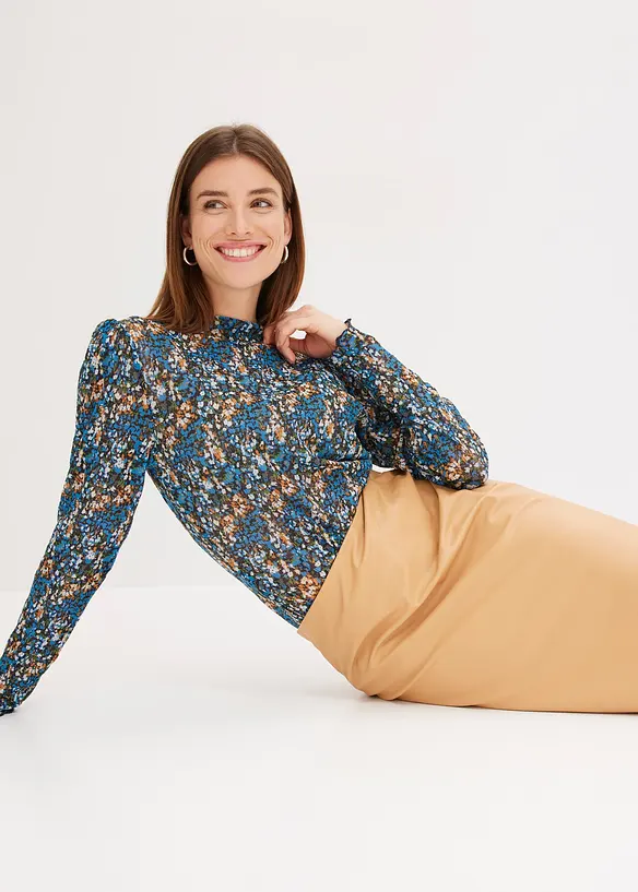 Midi sukně z umělé kůže, bonprix