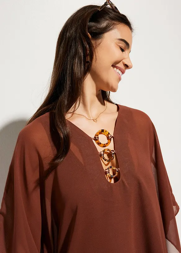 Plážová tunika z lehkého šifonu, bonprix