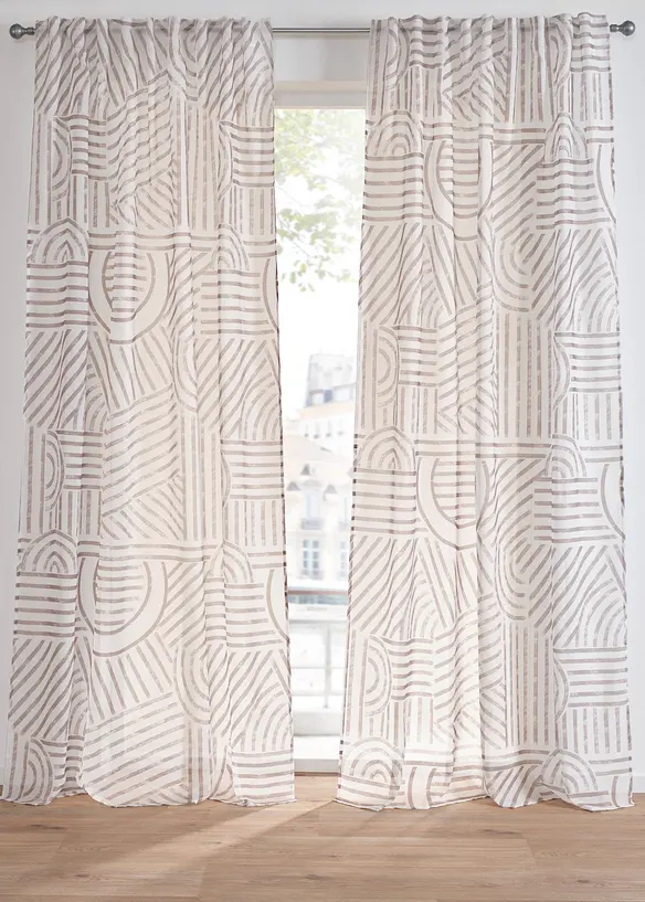 Záclona s grafickým potiskem (1 ks v balení), bonprix