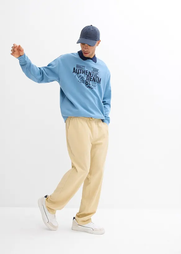 Strečové kalhoty bez zapínání, Relaxed Fit, Straight, bonprix