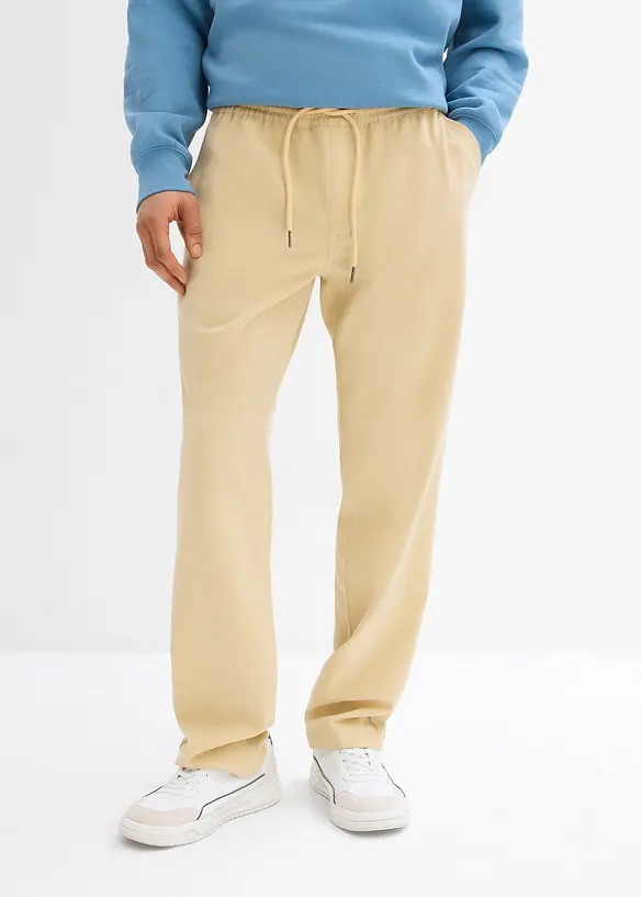 Strečové kalhoty bez zapínání, Relaxed Fit, Straight, bonprix