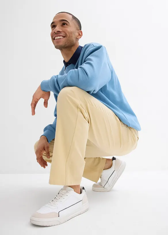 Strečové kalhoty bez zapínání, Relaxed Fit, Straight, bonprix
