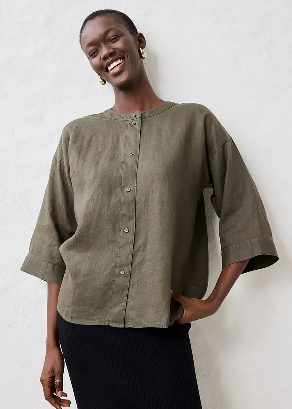 Oversized halenka z čistého lnu, bonprix