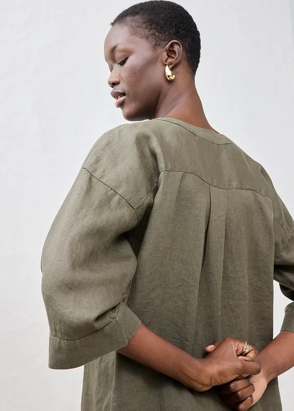 Oversized halenka z čistého lnu, bonprix
