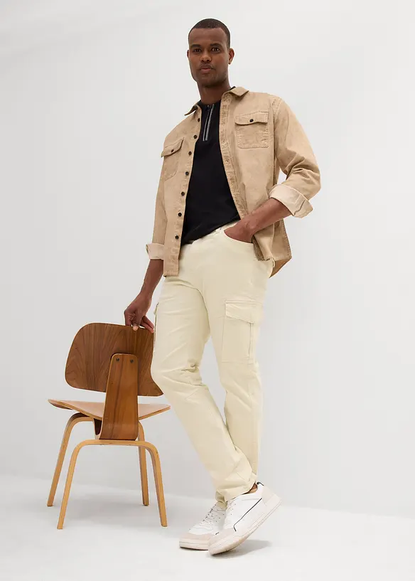 Strečové kalhoty Slim Fit s cargo kapsami, Straight, bonprix