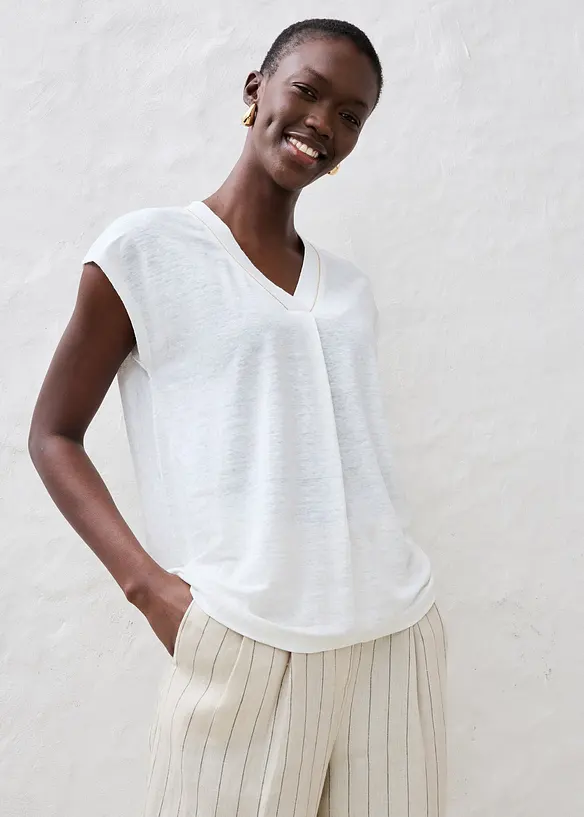 Tričko z čist&eacute;ho lnu, bonprix