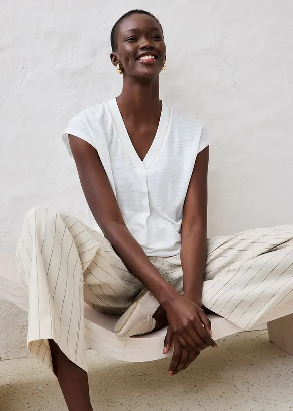 Tričko z čist&eacute;ho lnu, bonprix