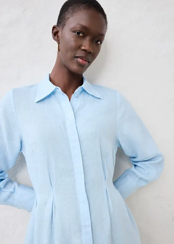 Košilové šaty z čistého lnu, bonprix