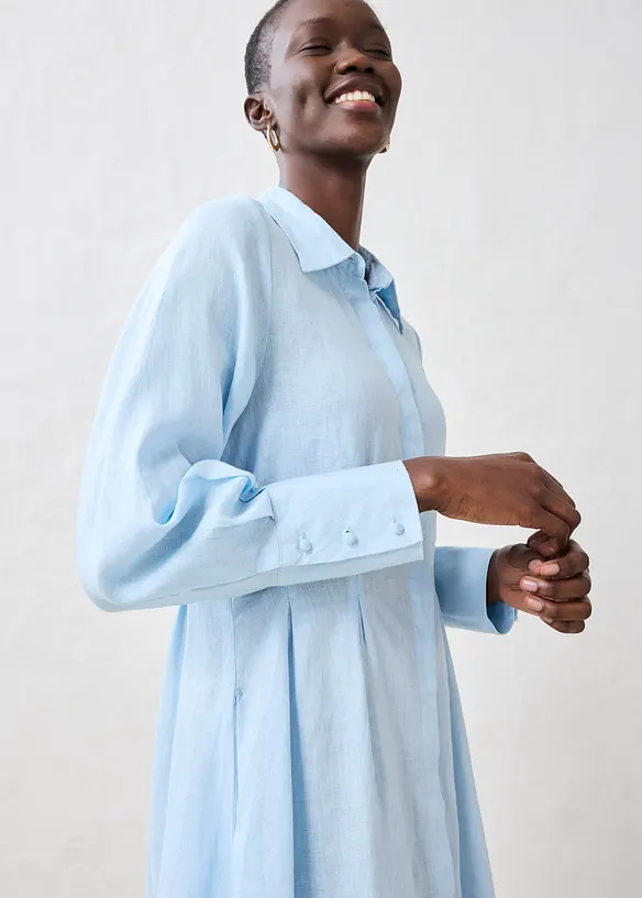 Košilové šaty z čistého lnu, bonprix