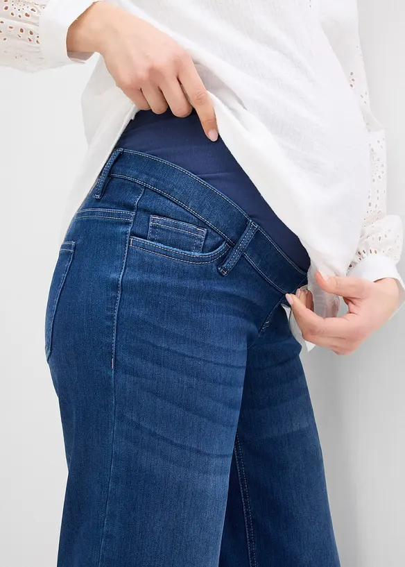 Těhotenské džíny ke kotníkům, volnější střih Loose Fit, bonprix