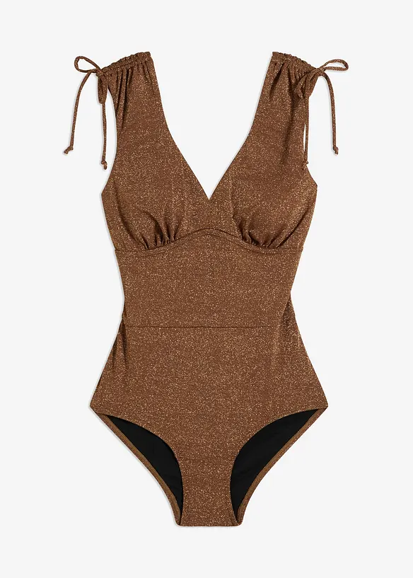 Třpytiv&eacute; stahovac&iacute; jednod&iacute;ln&eacute; plavky, středn&iacute; tvaruj&iacute;c&iacute; efekt, bonprix