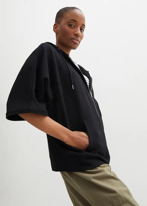 Prop&iacute;nac&iacute; mikina v peler&iacute;nov&eacute;m střihu, z udržiteln&eacute; bavlny, bonprix