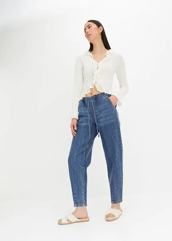 Džíny Barrel Mid Waist, pohodlný pas, bonprix