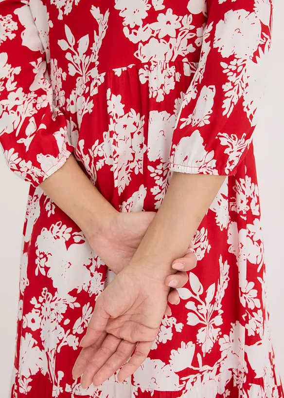 Dlouhé šaty z splývavé viskózy s potiskem, bonprix