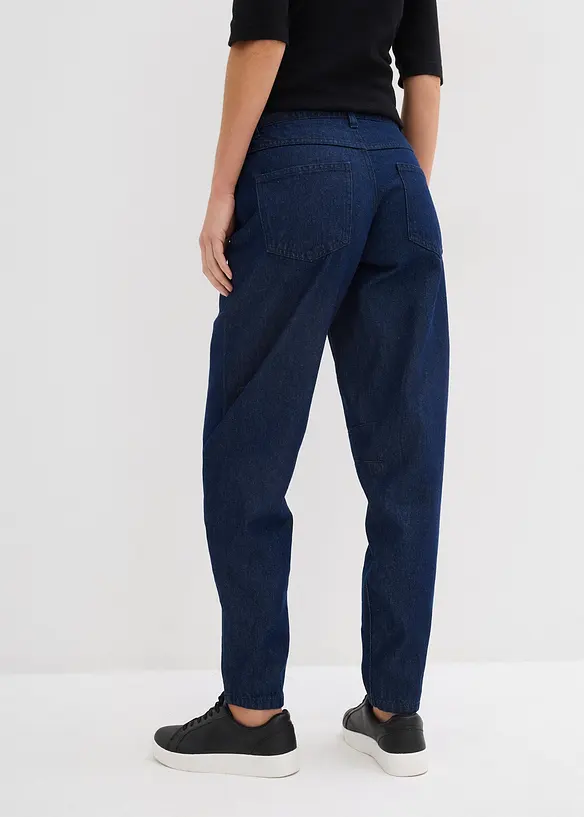 Džíny Barrel, Mid Waist, organická bavlna, bonprix