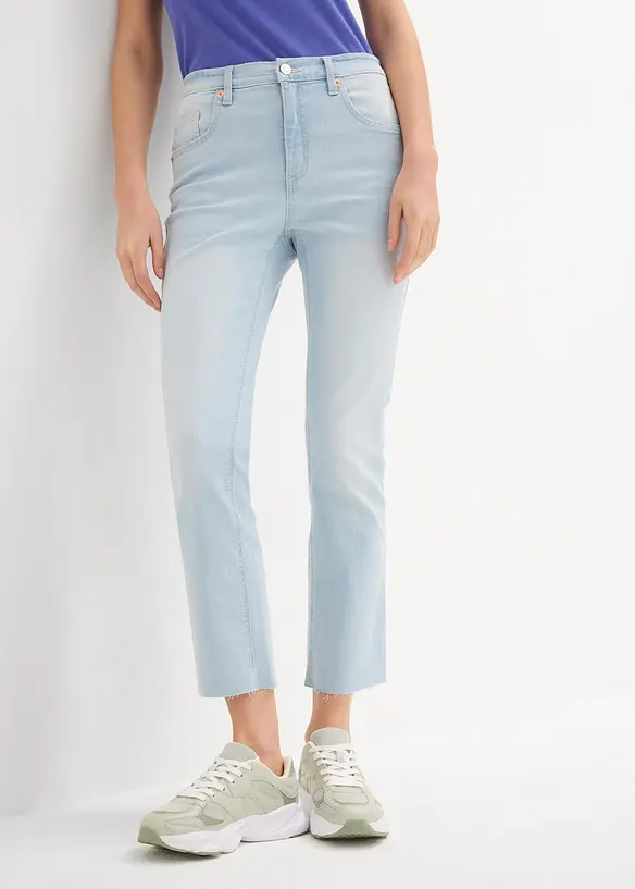 Džíny Flared, High Waist, zkrácené, bonprix