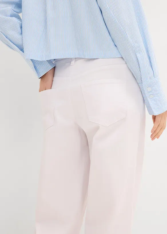 Džíny Wide Leg, Mid Waist, s opaskem, bonprix