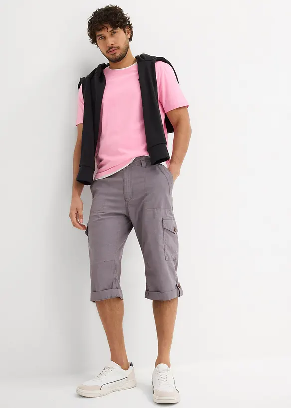 Dlouhé cargo bermudy Regular Fit, ze vzdušné lněné směsi, bonprix