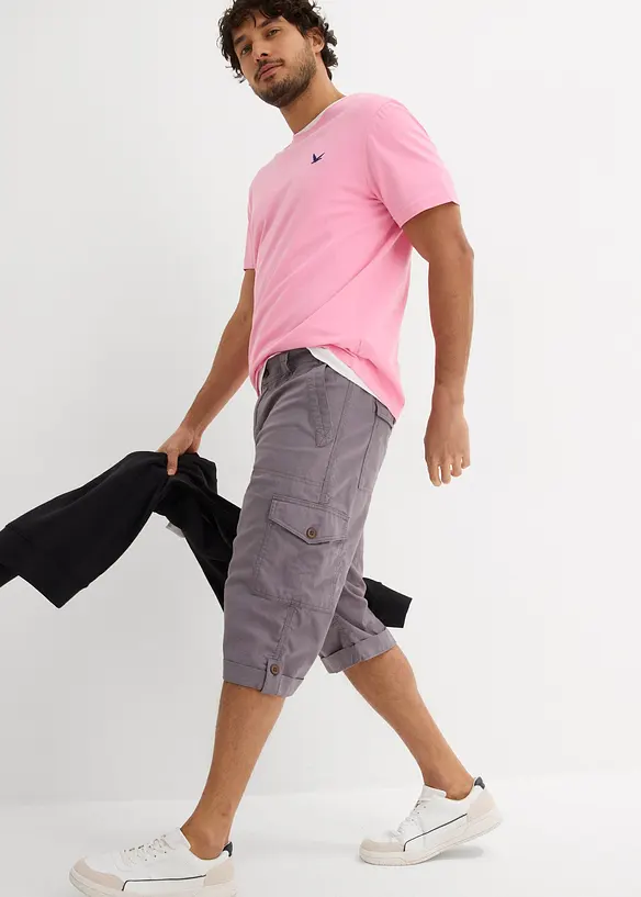 Dlouhé cargo bermudy Regular Fit, ze vzdušné lněné směsi, bonprix