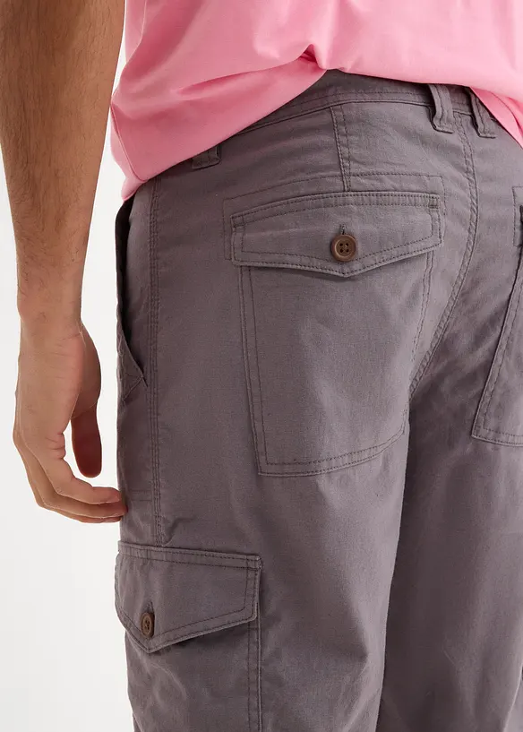 Dlouhé cargo bermudy Regular Fit, ze vzdušné lněné směsi, bonprix