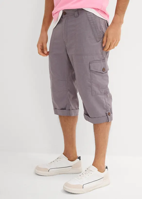 Dlouhé cargo bermudy Regular Fit, ze vzdušné lněné směsi, bonprix