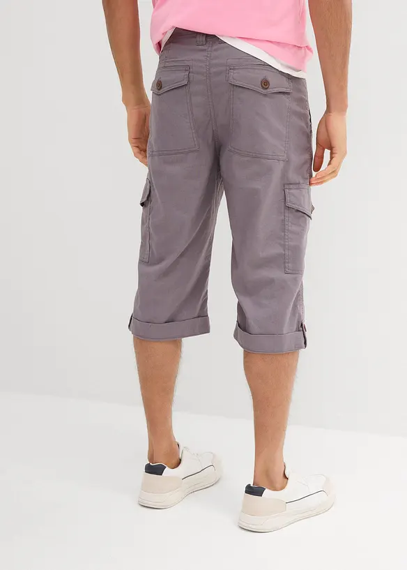 Dlouhé cargo bermudy Regular Fit, ze vzdušné lněné směsi, bonprix