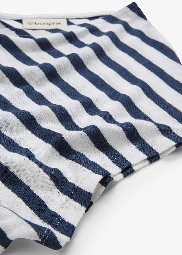 Tričko z čist&eacute;ho lnu, s netop&yacute;ř&iacute;mi ruk&aacute;vy, bonprix