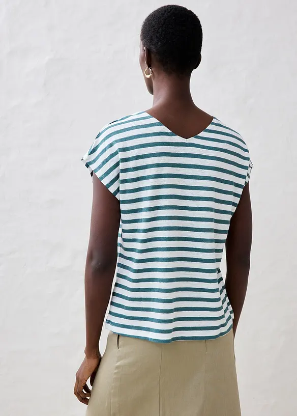 Tričko z čistého lnu, s netopýřími rukávy, bonprix