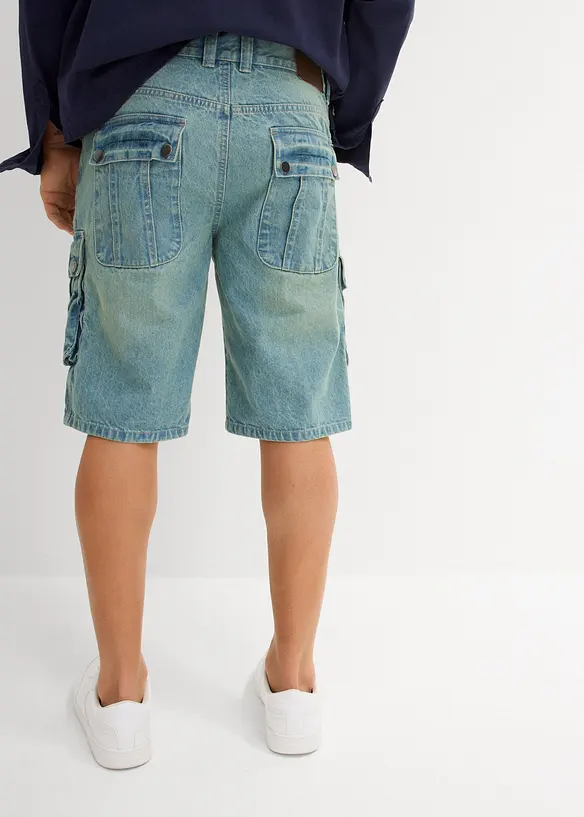 Cargo džínové bermudy, Regular Fit, bonprix