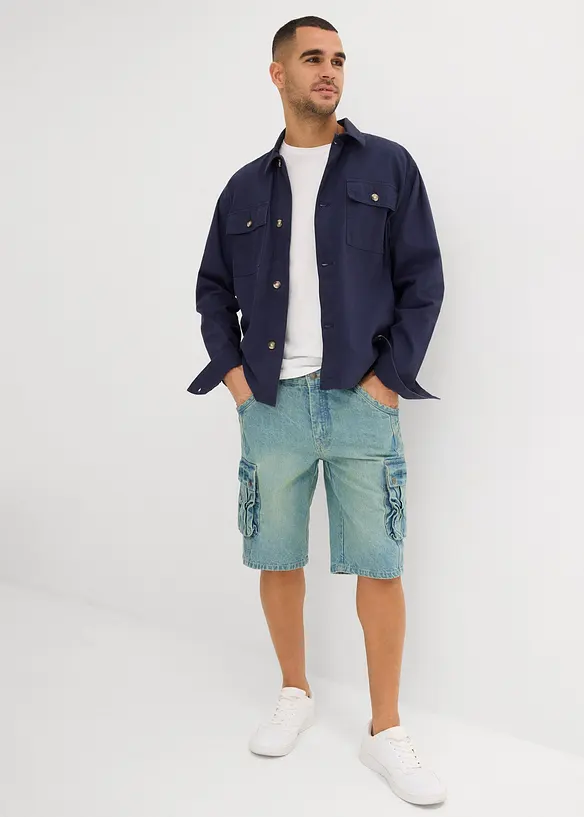 Cargo džínové bermudy, Regular Fit, bonprix