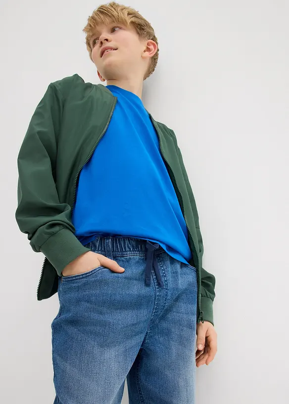 Chlapecké dlouhé bermudy bez zapínání, Slim Fit, bonprix