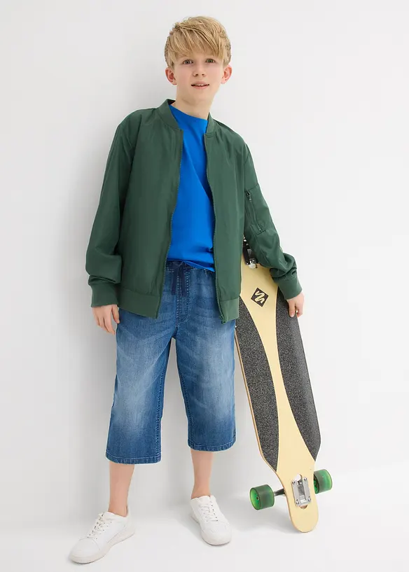 Chlapecké dlouhé bermudy bez zapínání, Slim Fit, bonprix