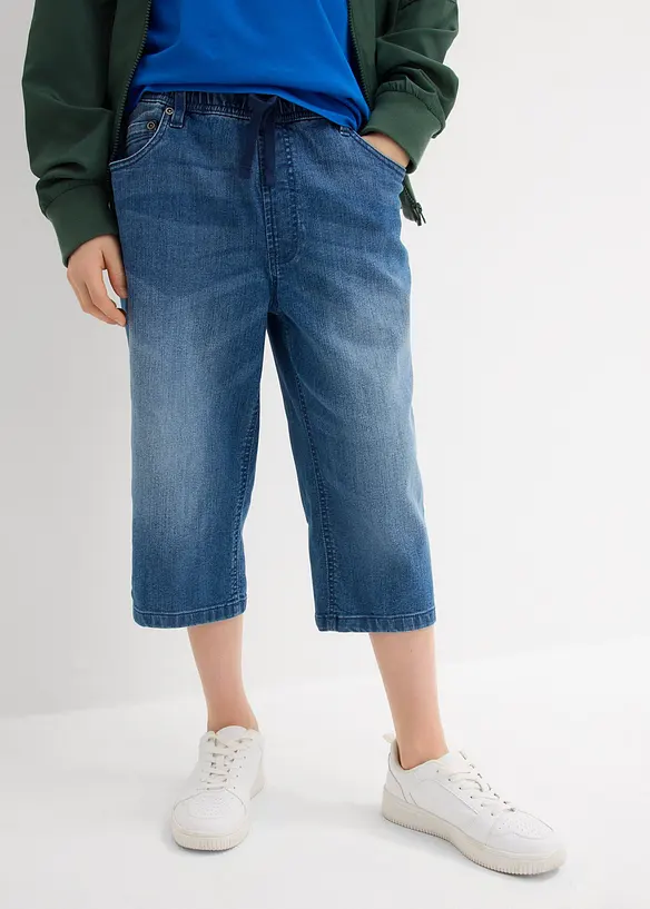 Chlapecké dlouhé bermudy bez zapínání, Slim Fit, bonprix