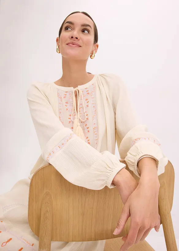 Oversize halenka s výšivkou, bonprix