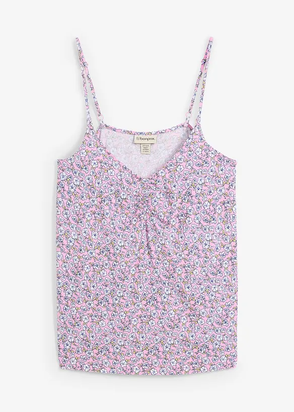 Květovaný top ze splývavé viskózy, bonprix