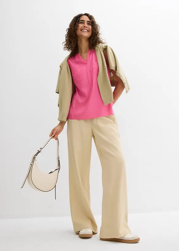 Halenkový top ze splývavé viskózy, bonprix