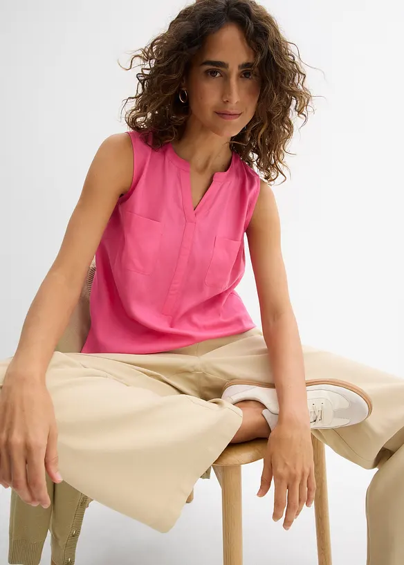 Halenkový top ze splývavé viskózy, bonprix
