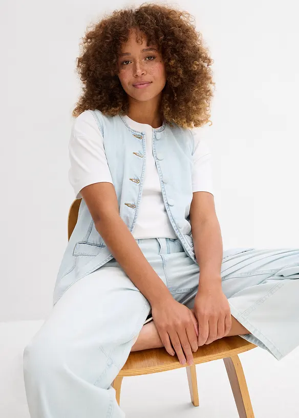 Balónové džíny Mid Waist, Super Soft, zkrácené, bonprix