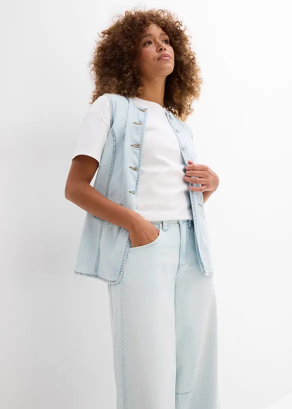 Balónové džíny Mid Waist, Super Soft, zkrácené, bonprix
