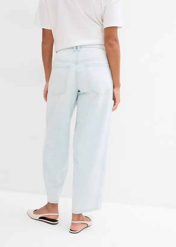 Balónové džíny Mid Waist, Super Soft, zkrácené, bonprix