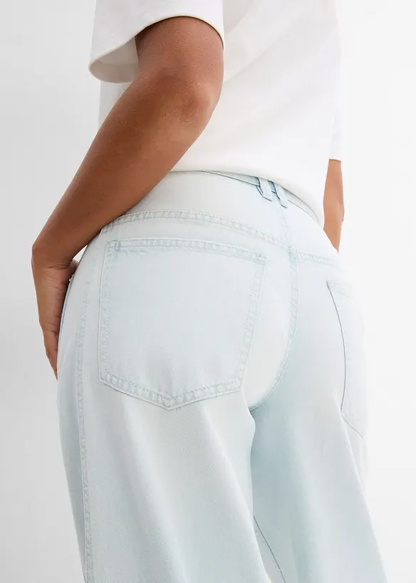 Balónové džíny Mid Waist, Super Soft, zkrácené, bonprix