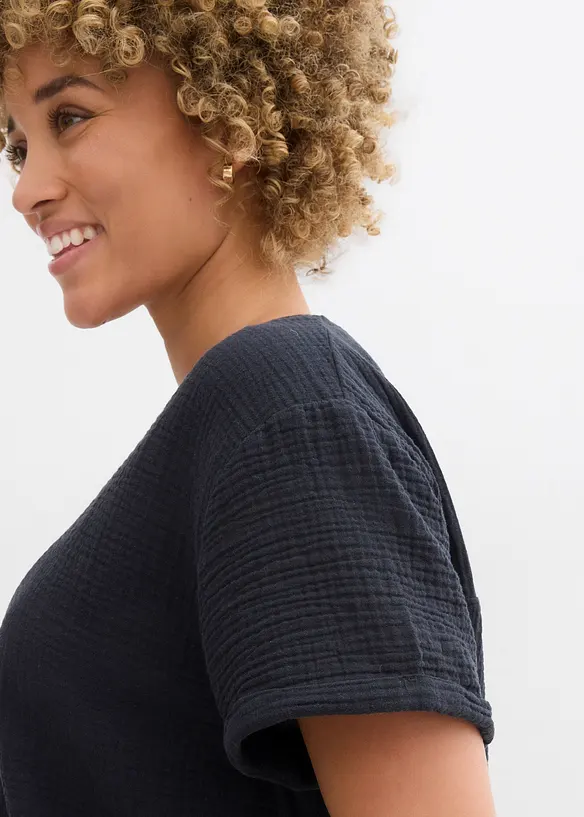 Úpletová tunika z jemného mušelínu, bonprix