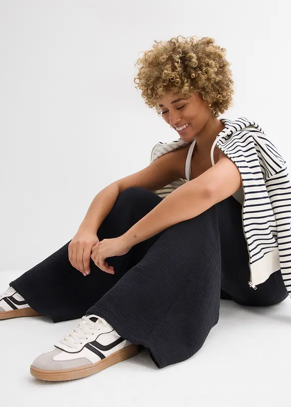 Palazzo kalhoty z mušelínu, bonprix